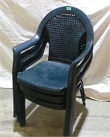 3 Stacking Patio Chairs, used
