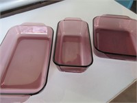 Three Pyrex Baking Dishes