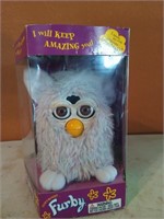 White sparkly Furby with box, still works