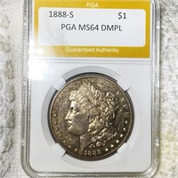 1888-S Morgan Silver Dollar PGA - MS 64 DMPL