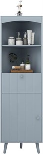Gray Blue Corner Cabinet with Drawer and Door