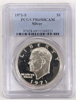 1971-S Silver Eisenhower Dollar PCGS PF 69 DCAM