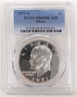 1971-S Silver Eisenhower Dollar PCGS PF 69 DCAM