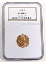 1955-S Lincoln Cent NGC MS 66 Red