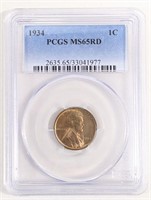 1934 Lincoln Cent PCGS MS 65 Red