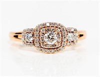 Jewelry 10kt Rose Gold Diamond Engagement Ring