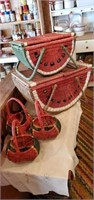 Watermelon baskets, set of 5