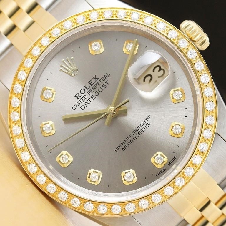 Rolex Men Datejust Diamond Watch