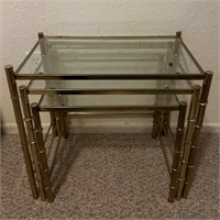 Metal Base Glass Top Nesting Tables