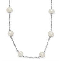 Sterling Silver-Fresh Water Pearl Necklace
