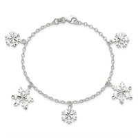 Sterling Silver- Diamond Cut Snowflake Bracelet