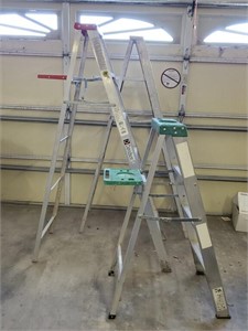 (2) 6 Foot And (1) 4 Foot Aluminum Ladders