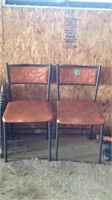 Retro orange folding chairs