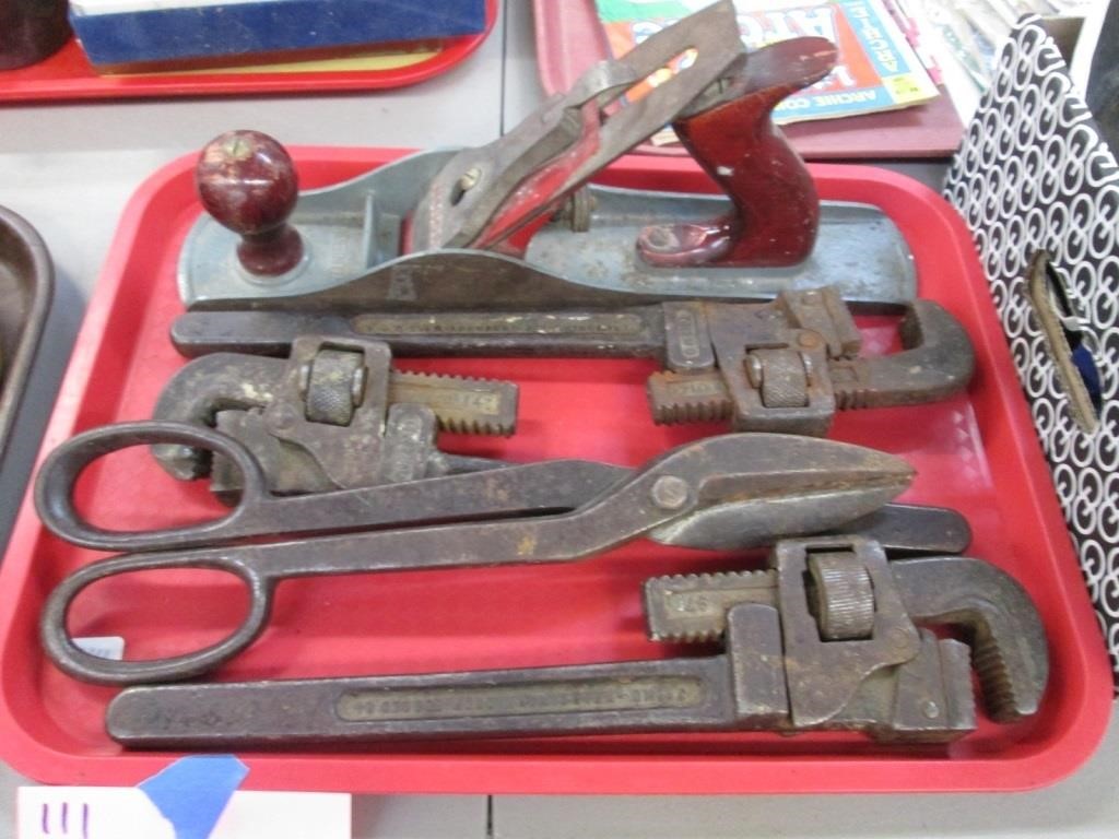Stanley Victor Hand Plane, 3 Wrenches + Snips.