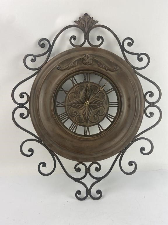 Ornate Metal Hanging Wall Clock
