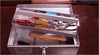 Small tool box with some tools and seven
