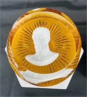 Franklin Mint Baccarat Cameo Paperweight- Simon