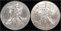 (2) 2000 AMERICAN SILVER EAGLES