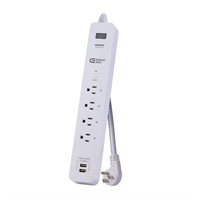 3 ft. 4-Outlet White Surge Protector Smart with US