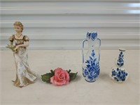 Lefton lovely lady, Delft vase, home decor