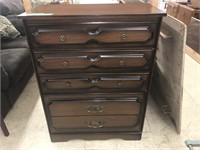 Five-drawer wooden dresser. Approx. 43” tall x