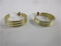 Nice gold color sterling silver hoop earrings