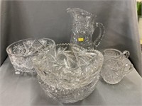 (6) Pieces of Cut Glass
