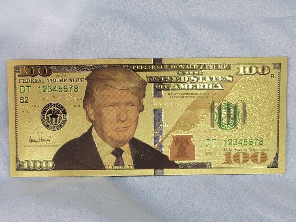 2016 Donald Trump 24k Gold Foil Novelty Note