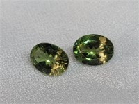 Pair8x6mm Madagascar Oval Green Apatite Gemstones
