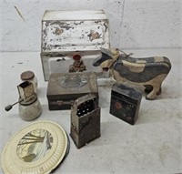 Tin Bread box, kitchen related, etc - BARN FIND