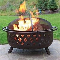 Large Round Steel Wood Burning Fire Pit