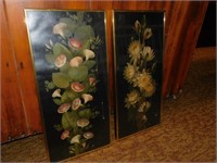 2 floral pictures 11x23