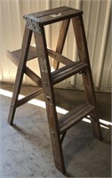 (J)
Wooden Step-stool 
Measures approx 34x18”