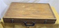 Wooden Art transport case.  Padded inside.