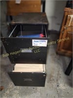 Metal 2 Drawer File Cabinet w/Folders