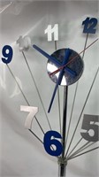 Vintage Freestanding Chrome Base Starburst Clock W