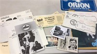 Orion fan club papers, photos, real movie related