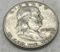 (KC) 1954 Silver Franklin Half Dollar Coin