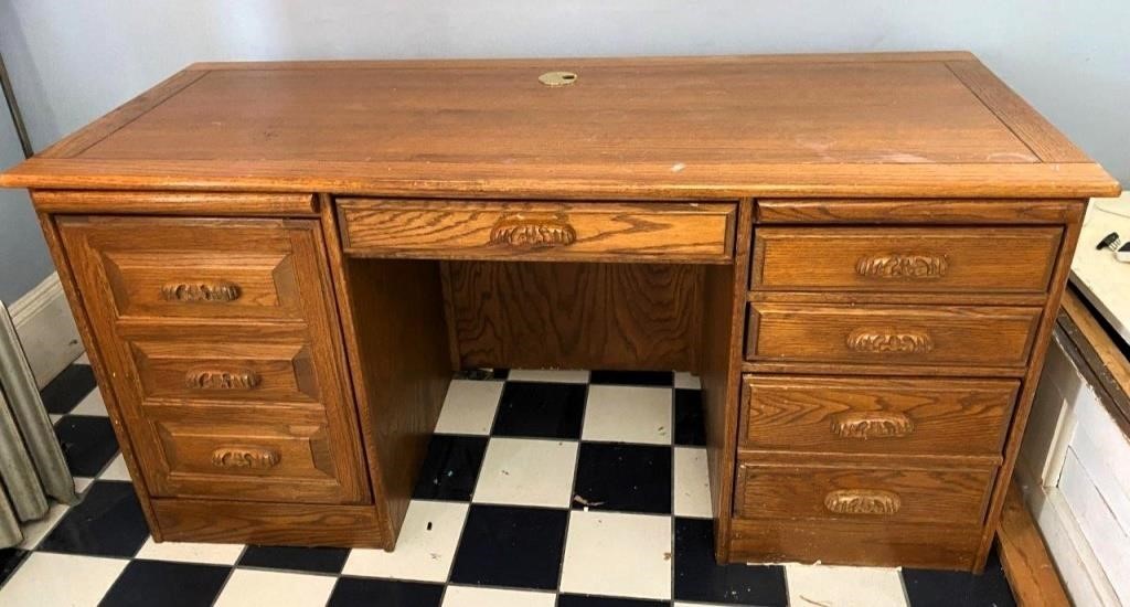 63" oak desk