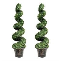 GOPLUS 4 Ft Artificial Boxwood Spiral Topiary Tree