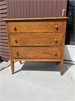 Vintage three drawer dresser