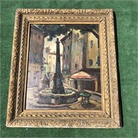 Oil on Canvas Fountaine in Provence