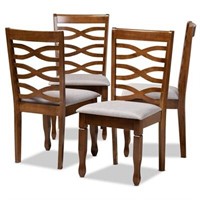 $240  Set of 4 Elijah Dining Chair Gray/Walnut