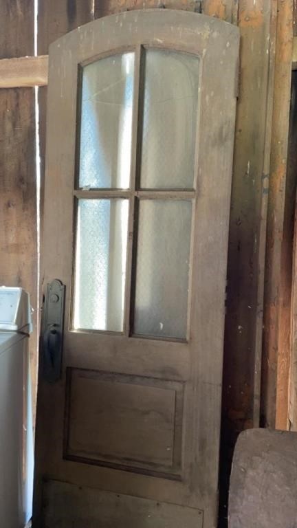 Vintage wooden door with glass - *some cracked