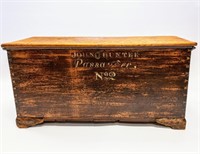 PINE DOVETAILED IMIGRANT'S CHEST CIRCA 1870