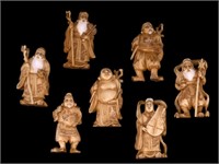 Antique Carved Netsuke Series of Seven