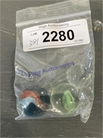 BAG OF 3 MARBLES--CLEAR/ SWIRL