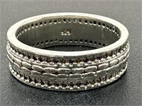 Sz.8.5 925 Sterling Silver Ring 6.35 Grams