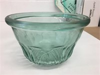 Large Green Glass Fruit Bowl Made in Spain
