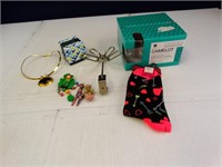 Multi Items- Camelot Glasses/Socks/Thanks Cards +